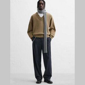 NEW Zara SWEATER WITH DOUBLE EFFECT COLLAR L